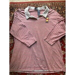 Vintage 90s Disney Womens 22W 24W Winnie the Pooh Long Sleeve Polo Shirt